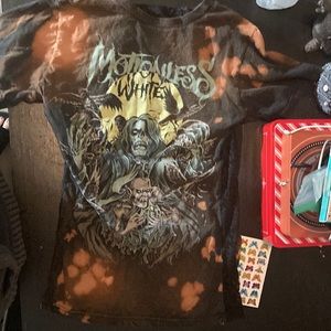 Hand Customized motionless in white shirt, fits a size extra small